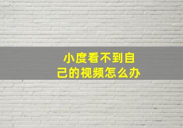 小度看不到自己的视频怎么办