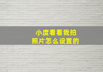 小度看看我拍照片怎么设置的