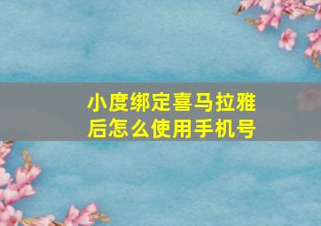 小度绑定喜马拉雅后怎么使用手机号