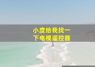 小度给我找一下电视遥控器