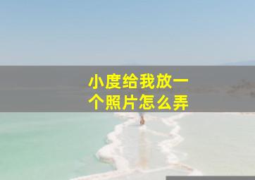 小度给我放一个照片怎么弄