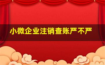 小微企业注销查账严不严