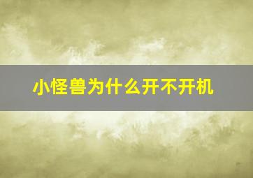 小怪兽为什么开不开机