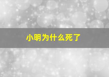 小明为什么死了