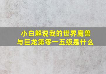 小白解说我的世界魔兽与巨龙第零一五级是什么