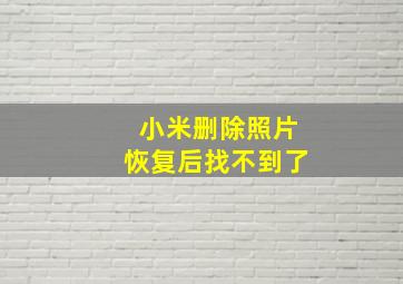 小米删除照片恢复后找不到了