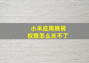 小米应用跳转权限怎么关不了