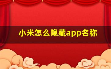 小米怎么隐藏app名称