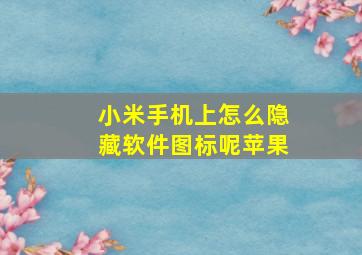 小米手机上怎么隐藏软件图标呢苹果