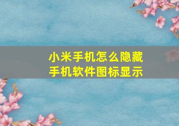 小米手机怎么隐藏手机软件图标显示