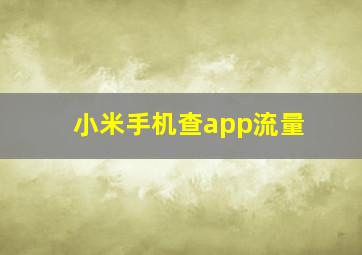 小米手机查app流量