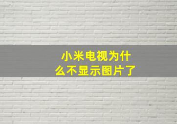 小米电视为什么不显示图片了