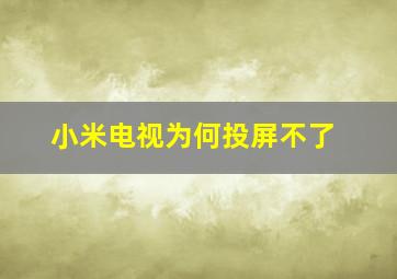 小米电视为何投屏不了