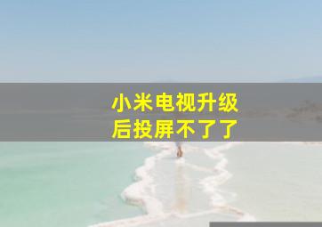 小米电视升级后投屏不了了