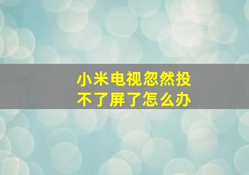 小米电视忽然投不了屏了怎么办