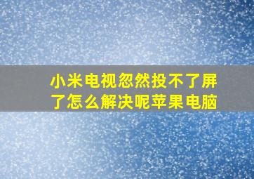 小米电视忽然投不了屏了怎么解决呢苹果电脑