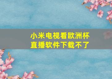 小米电视看欧洲杯直播软件下载不了