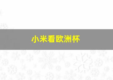 小米看欧洲杯