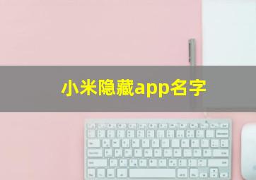 小米隐藏app名字