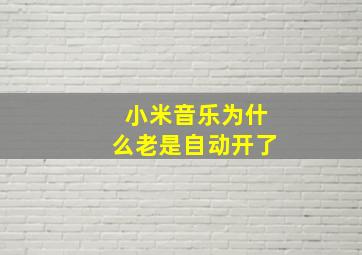 小米音乐为什么老是自动开了