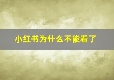 小红书为什么不能看了