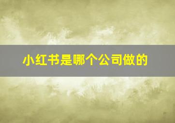 小红书是哪个公司做的