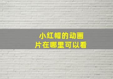 小红帽的动画片在哪里可以看