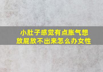 小肚子感觉有点胀气想放屁放不出来怎么办女性