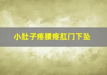 小肚子疼腰疼肛门下坠