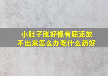 小肚子胀好像有屁还放不出来怎么办吃什么药好