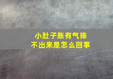 小肚子胀有气排不出来是怎么回事