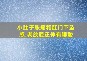 小肚子胀痛和肛门下坠感,老放屁还伴有腰酸