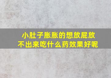 小肚子胀胀的想放屁放不出来吃什么药效果好呢