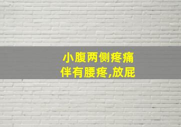 小腹两侧疼痛伴有腰疼,放屁