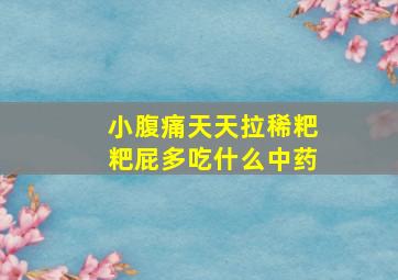 小腹痛天天拉稀粑粑屁多吃什么中药