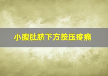 小腹肚脐下方按压疼痛