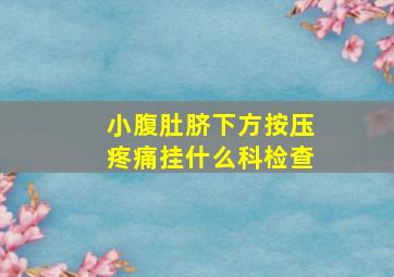 小腹肚脐下方按压疼痛挂什么科检查