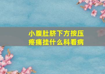 小腹肚脐下方按压疼痛挂什么科看病