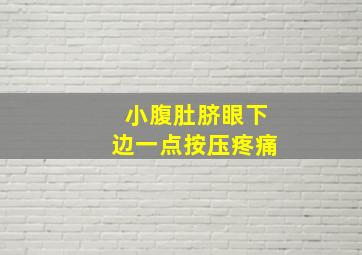 小腹肚脐眼下边一点按压疼痛