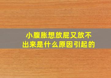 小腹胀想放屁又放不出来是什么原因引起的