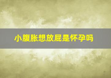 小腹胀想放屁是怀孕吗