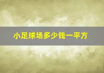 小足球场多少钱一平方