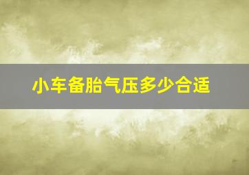 小车备胎气压多少合适