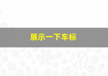 展示一下车标