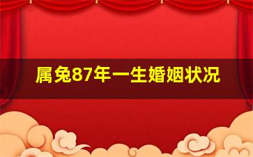 属兔87年一生婚姻状况