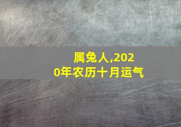 属兔人,2020年农历十月运气