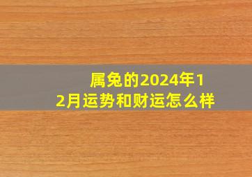 属兔的2024年12月运势和财运怎么样