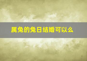 属兔的兔日结婚可以么