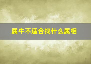 属牛不适合找什么属相