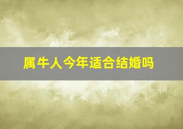 属牛人今年适合结婚吗